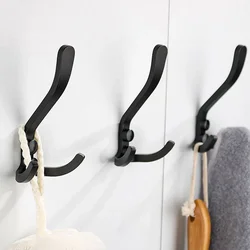 Wall Hooks Hangers Door Wall Mounted Clothes Coat Hooks Aluminum Heavy Load Rack For Kitchen Bathroom Hanging Hardware Organizer