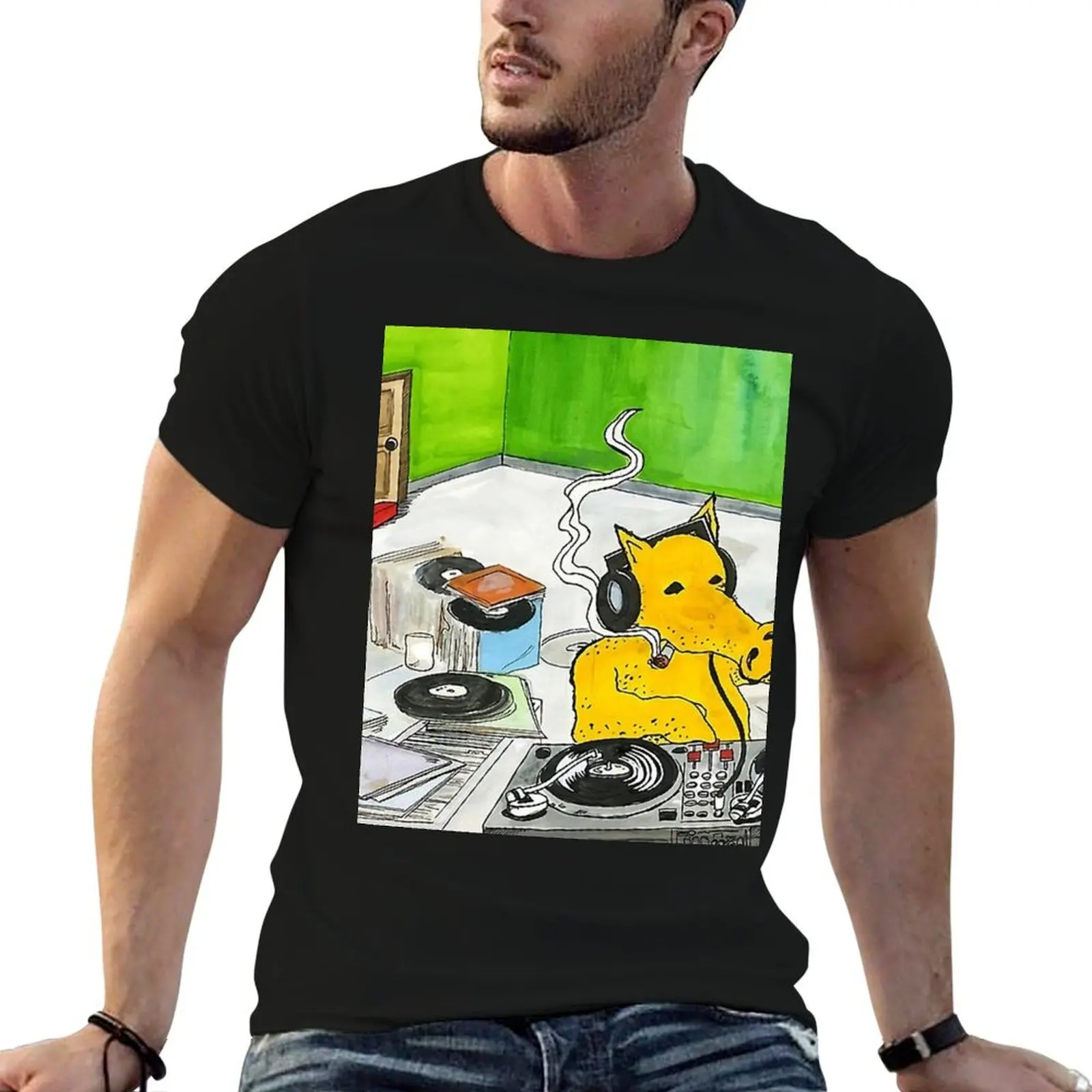 Футболка Quasimoto DJ, мужские футболки с графическим рисунком, мужская футболка, летние футболки, футболка из 100% хлопка