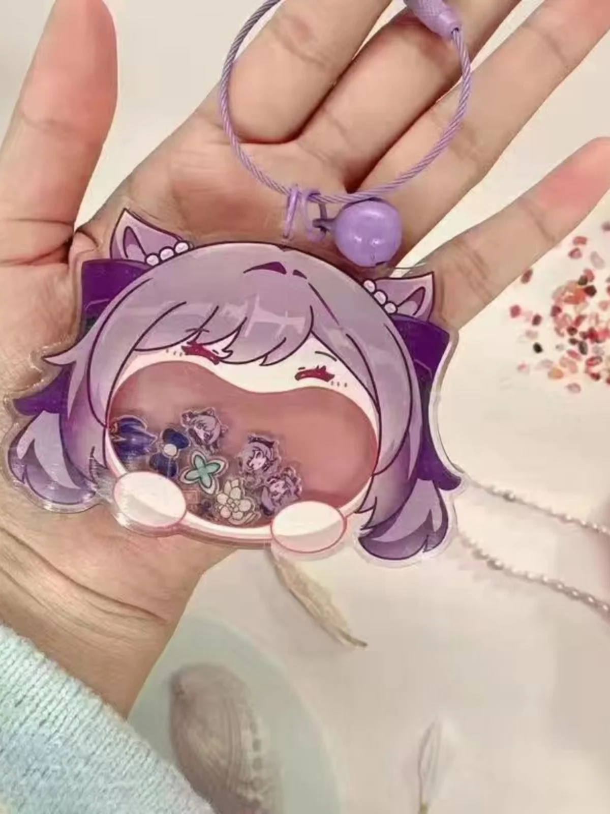 Anime Genshin Impact Keqing Nahida Cosplay Big Mouth YoYo llavero accesorio Ambitus