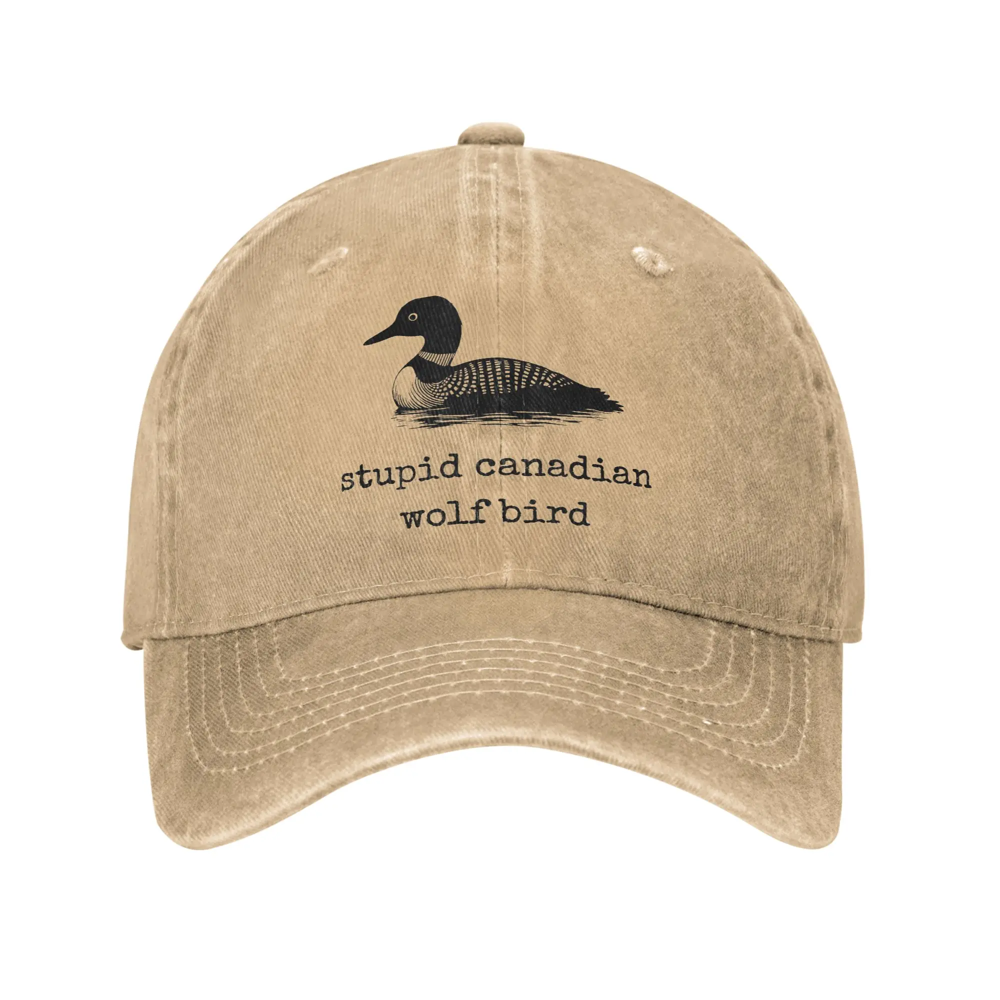 Stupid Canadian Wolf Bird Casual Baseball Cap Heated Rivalry Tennis Skate Trucker Hat Sun-Proof Female Male y2k Snapback Cap