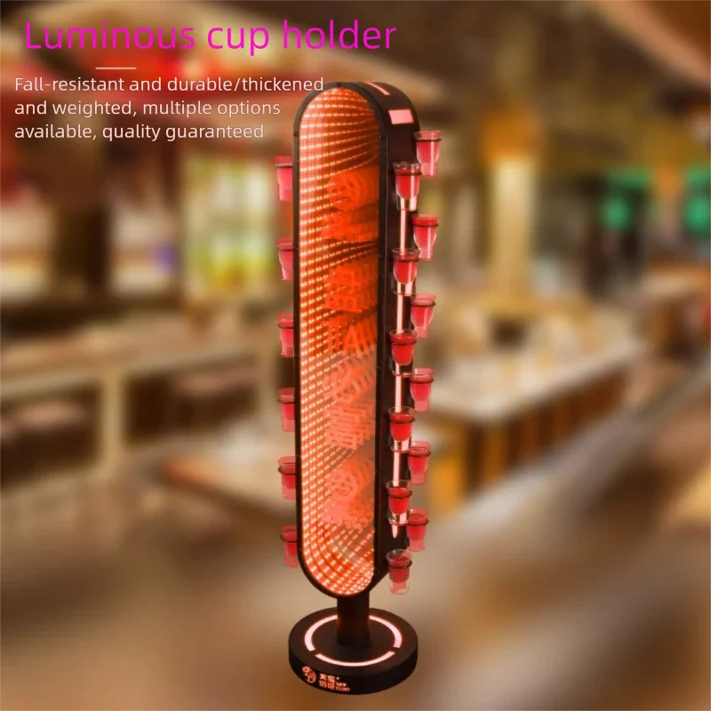 LED Wrought Iron Bar Luminous Cocktail Glass Rack Nightclub Wine Holder Abyssal Cup Stand VIP Display Foreign Wine Holder