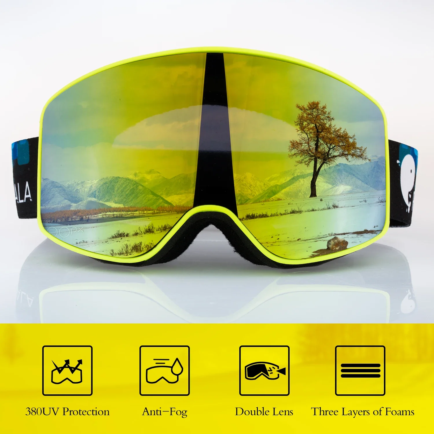 Hot Selling fashion style custom snowboard glasses Anti-fog ski goggles