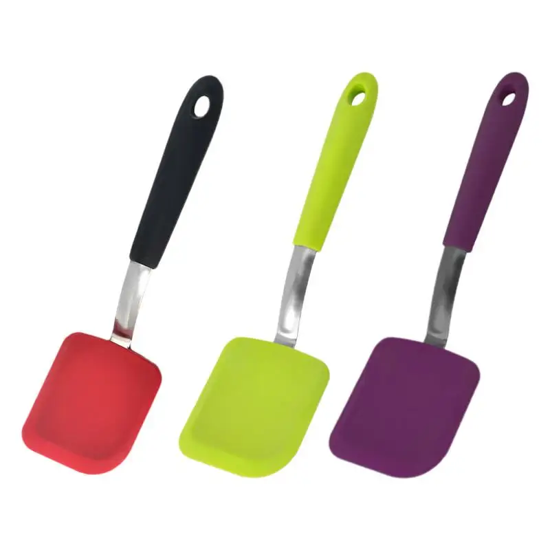 Kitchen Spatulas Heat Resistant Small Spatulas For Kitchen Use Silicone Turner Non-Stick Comfort Handle For Effortless Cooking