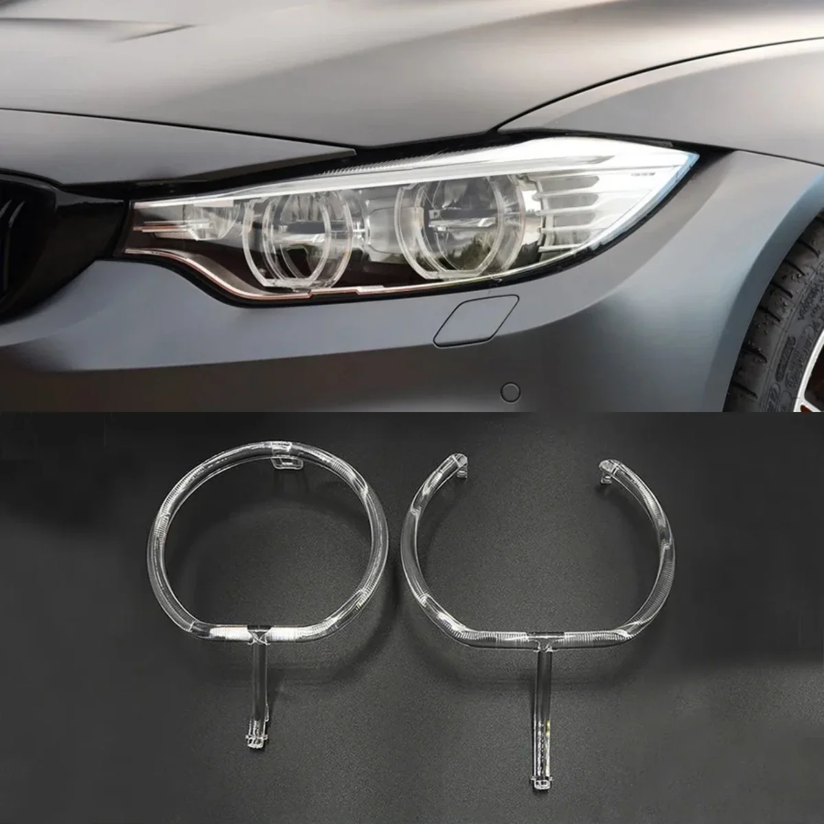 For BMW 4 Series F32 F36 Car Accessories DRL Daytime Running Light Tube Headlight Circle Ring Guide Plate 2013 2014 2015 2016