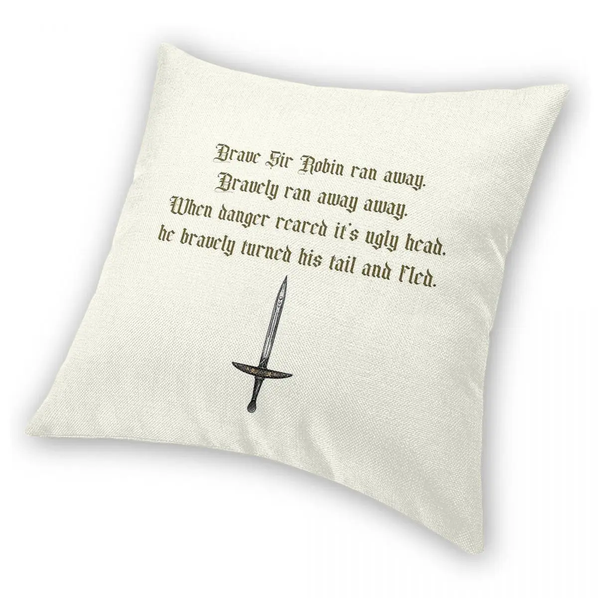 غطاء وسادة مربع من Monty Python Brave Sir Robin مصنوع من البوليستر والكتان المخملي الإبداعي بسحاب غطاء وسادة منزلي مزخرف