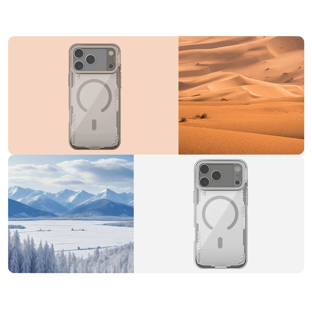 Nillkin para iPhone 17 Pro max/17 Pro funda iceblade Prop protección de cámara magnética con soporte duro PC contraportada protectora