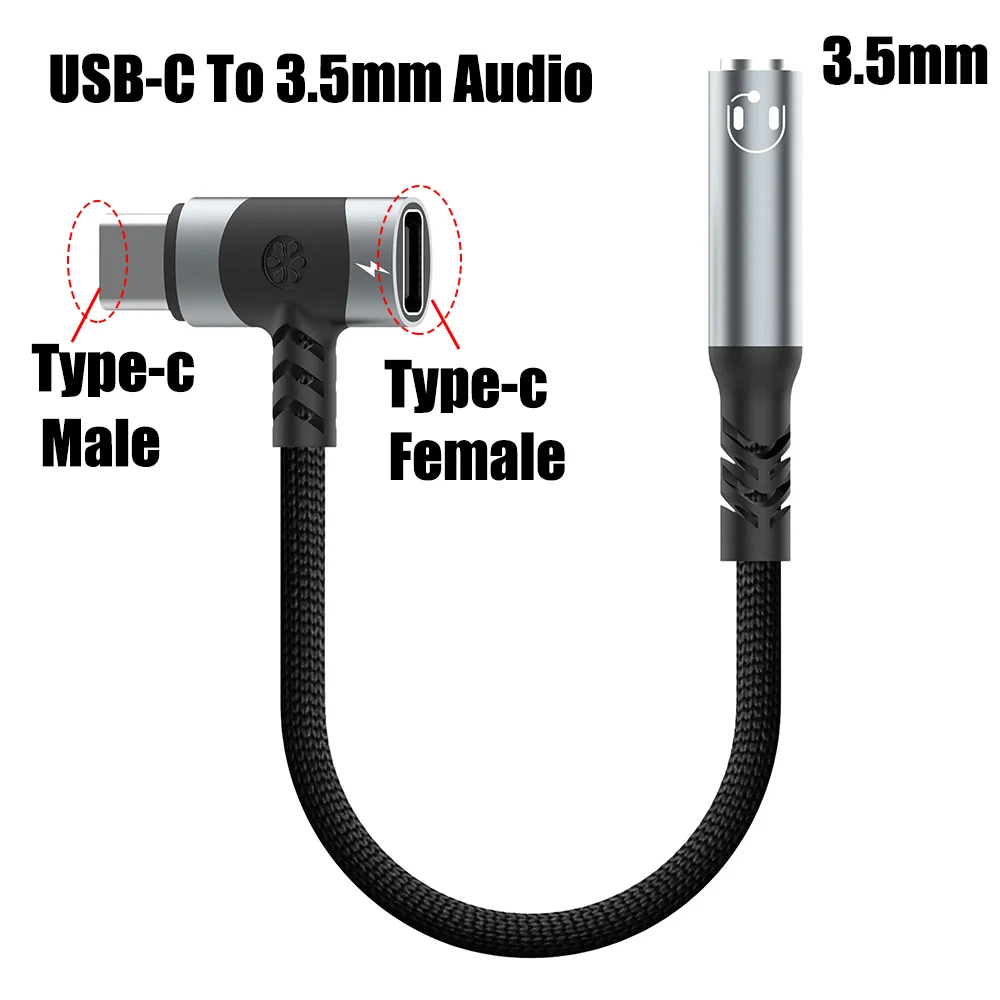 

2-in-1 Earphones And Charging adapter 3.5 MM Jack Audio Adapter Type-C Dual Head Audio Adapter Cable For Type-C Phones