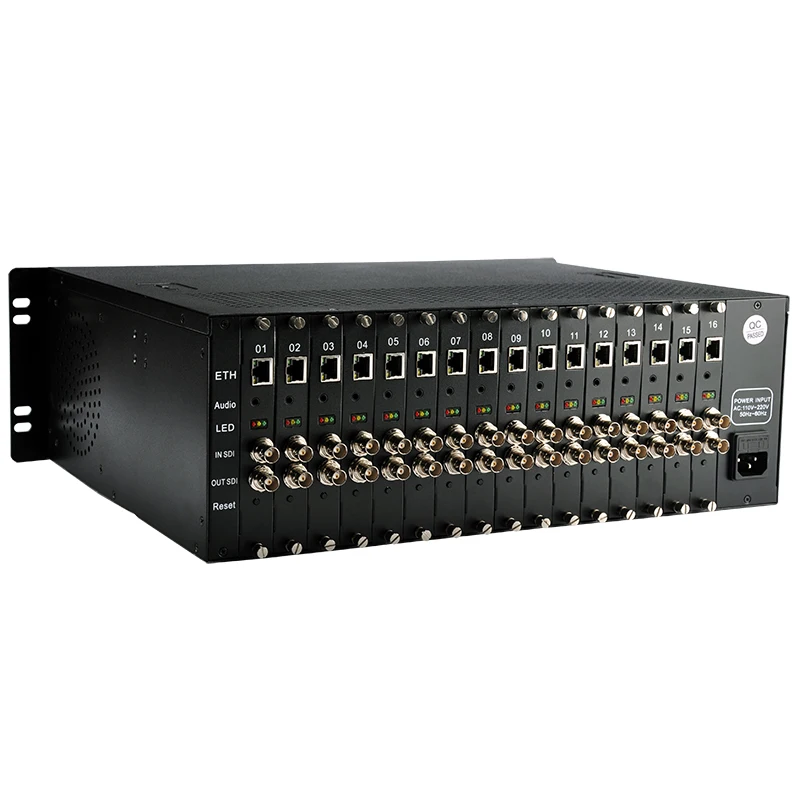 2U 16-Channel Encoder SDI Input IP H.265 H.264 for  Livestream Encoder Loopout HD Radio TV Broadcasting Equipment