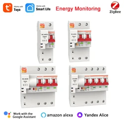 1P 2P 3P 4P Zigbee Tuya Smart Single Three Phase Circuit Breaker,Energy Power Consumption Meter Monitor kWh Wattmeter,220V 380V