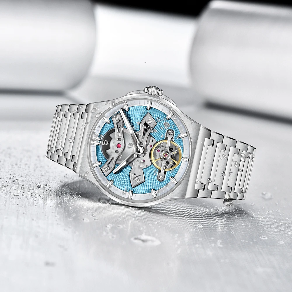 2025 جديد PAGANI تصميم 42 مللي متر أفضل توربيون الياقوت ساعة زجاجية الميكانيكية التلقائي الفولاذ المقاوم للصدأ مقاوم للماء الساعات للرجل #2