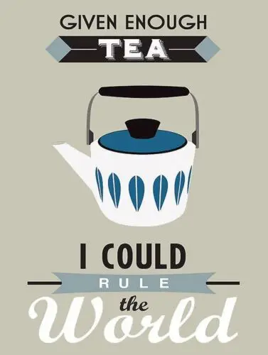 Given Enough Tea I Could Retro Metal Tin Sign Poster Plaque Garage Wall Decor A4 sign