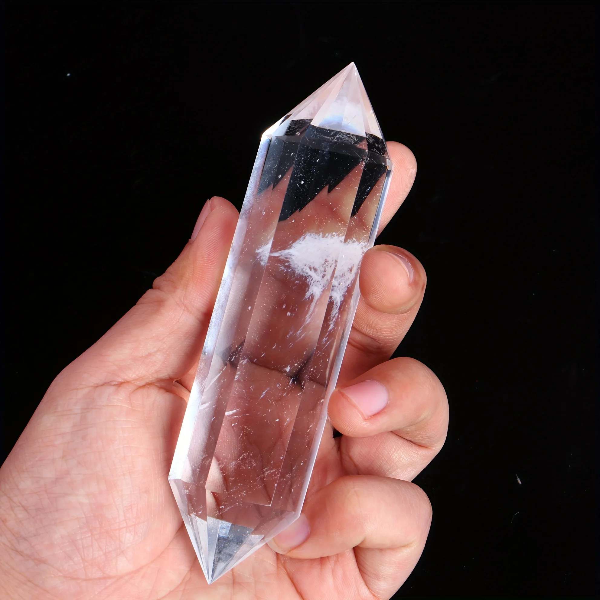 12 Vogel Clear Smelt Quartz - Twin Tip Crystals for Meditation, Chakra Balancing and Home Decoration - The perfect special gift