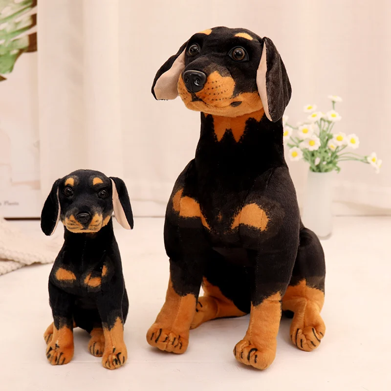 Imitation Rottweiler Plush Toys Cartoon Artificial Dog Stuffed Dolls Holiday Birthday Gift Homedecor Plush Pillow