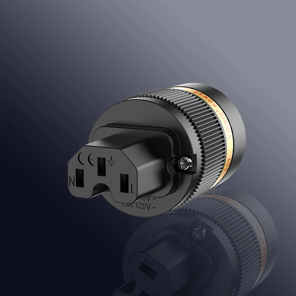 Pair Viborg VM501R VF501R Red copper Rhodium Plated US Power cord plug American Power Connector