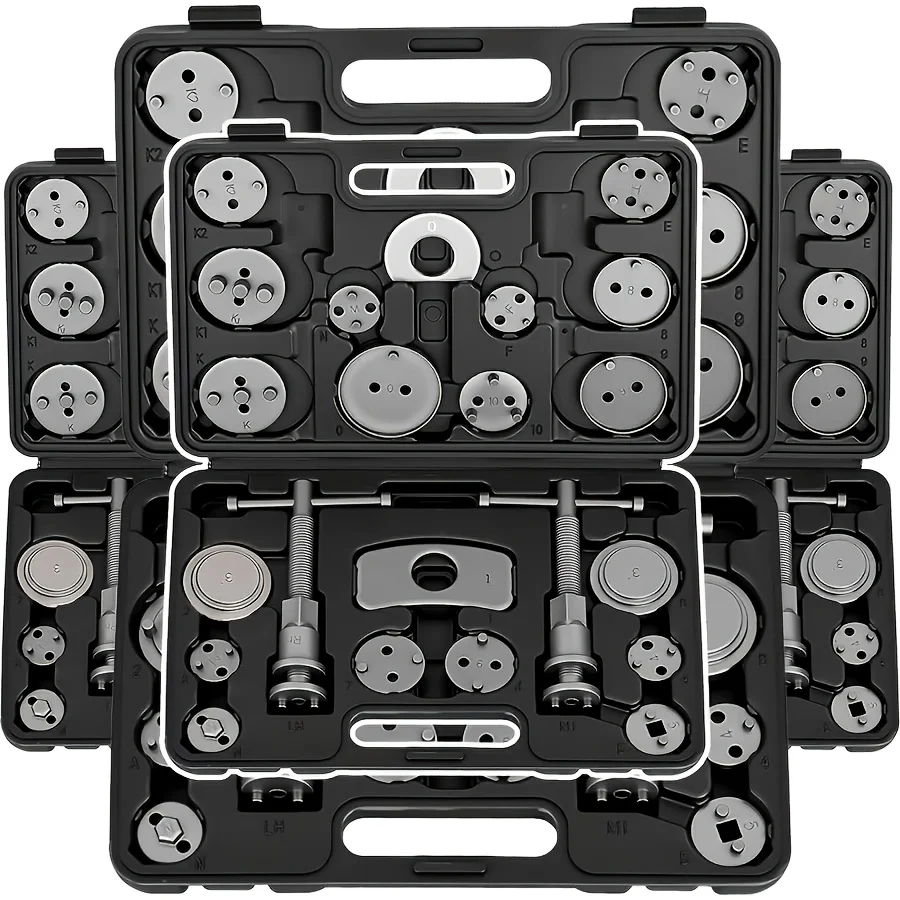 Industrial Heavy-Duty 22pcs Brake Caliper Piston Reversing Tool Kit| Professional Grade Structure| General Additions| Complete Brake Repair Tool Kit with Storage Box, Suitable for Industrial/Home/Auto Repair Toolbox, Or 46pcs Tool Set