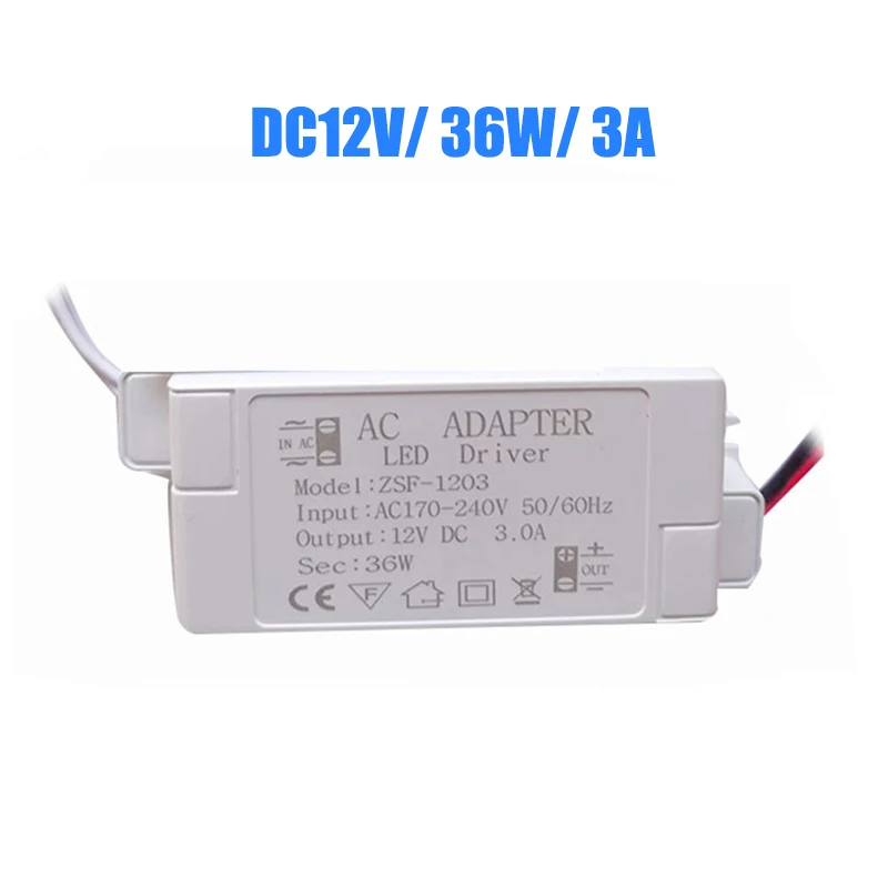 12V LED Driver Transformer 12W 24W 36W LED Power Supply with Case Unit AC220V TO DC12V Driver For Led Strip or Kitchen Lighting