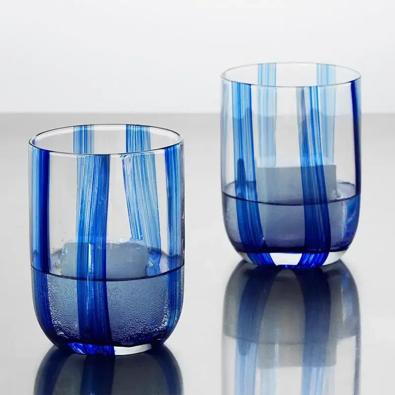 Nordisches einfaches Streifenglas für den Haushalt, Weinglas, einzigartiges Design, Haushaltswaren