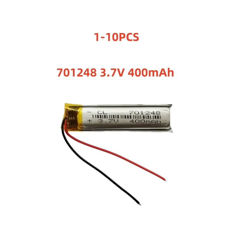 701248 3.7V 400mAh Small Size Lipo Rechargeable Battery Lithium Polymer For MP3 Bluetooth MID headset headphone video pen