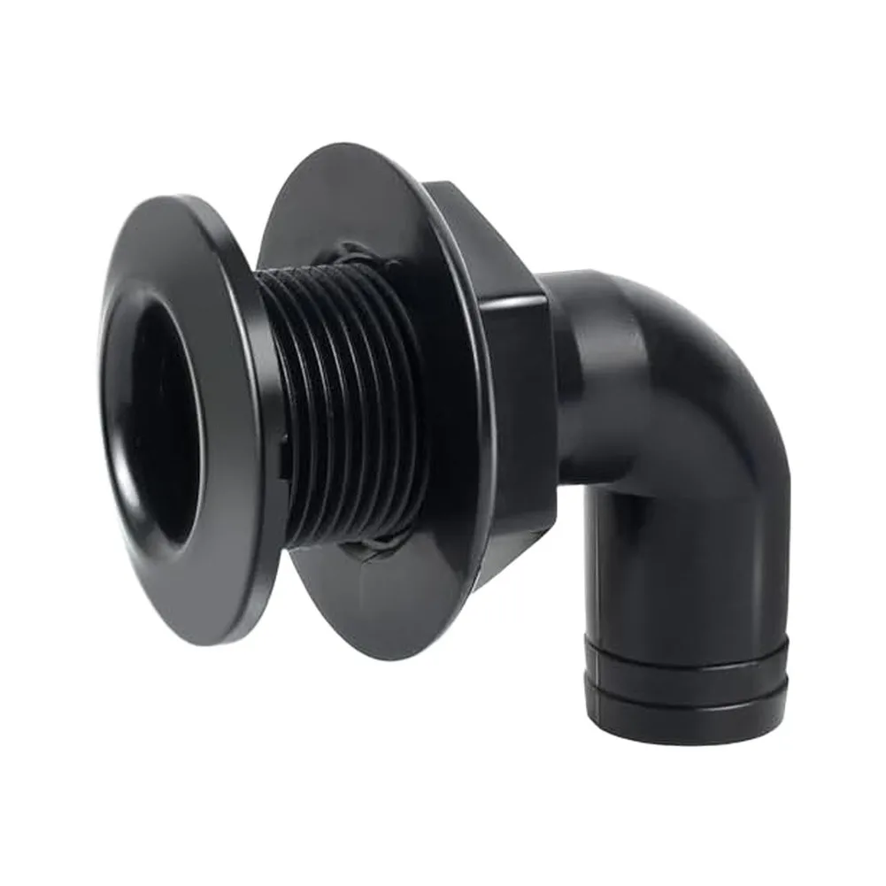1 Inch 90 Degree Elbow Hose Barb Drain Connector ABS Thru-Hull Fitting For Boat Plumbing RV Truck Water System