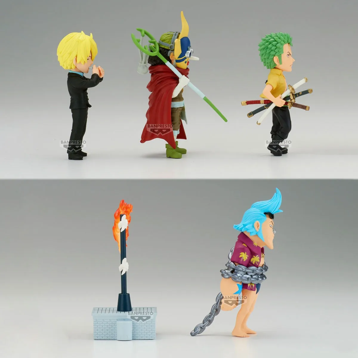 Original BANPRSETO WCF One Piece Luffy Zoro Sanji Nami Enies Lobby Story Toys Anime Figure PVC Model Collection Kwaii Q Ver.