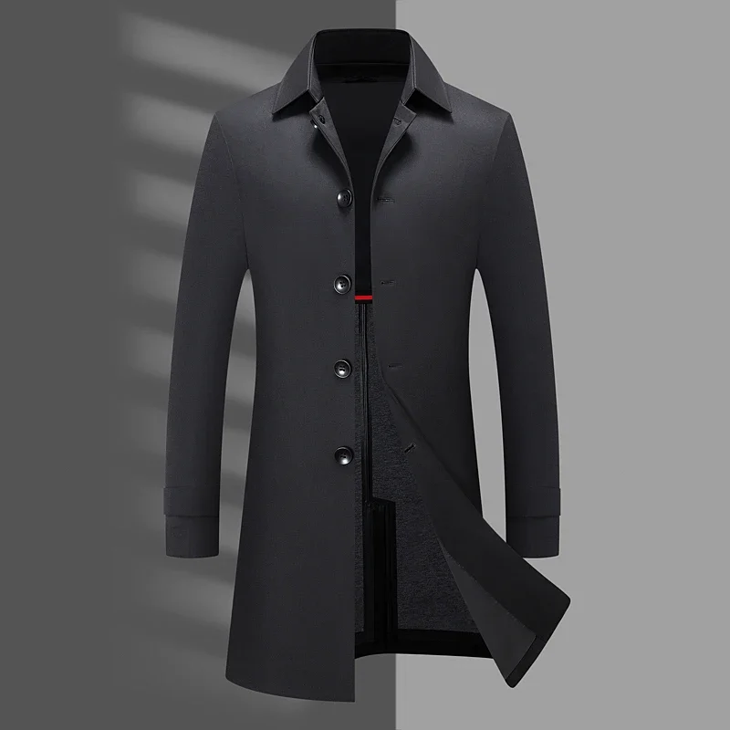 

New Men's Fashion Slim Comfortable Everything British Style Breathable Youth Leisure Trend Gentleman Solid Color Trench Coat