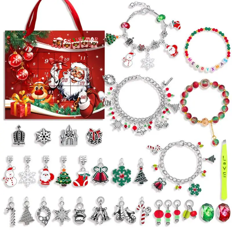 

Christmas Jewelry Advent Calendar New Year Bracelet Christmas Countdown Calendar Creative Jewelry Kit Present Advent Calendar