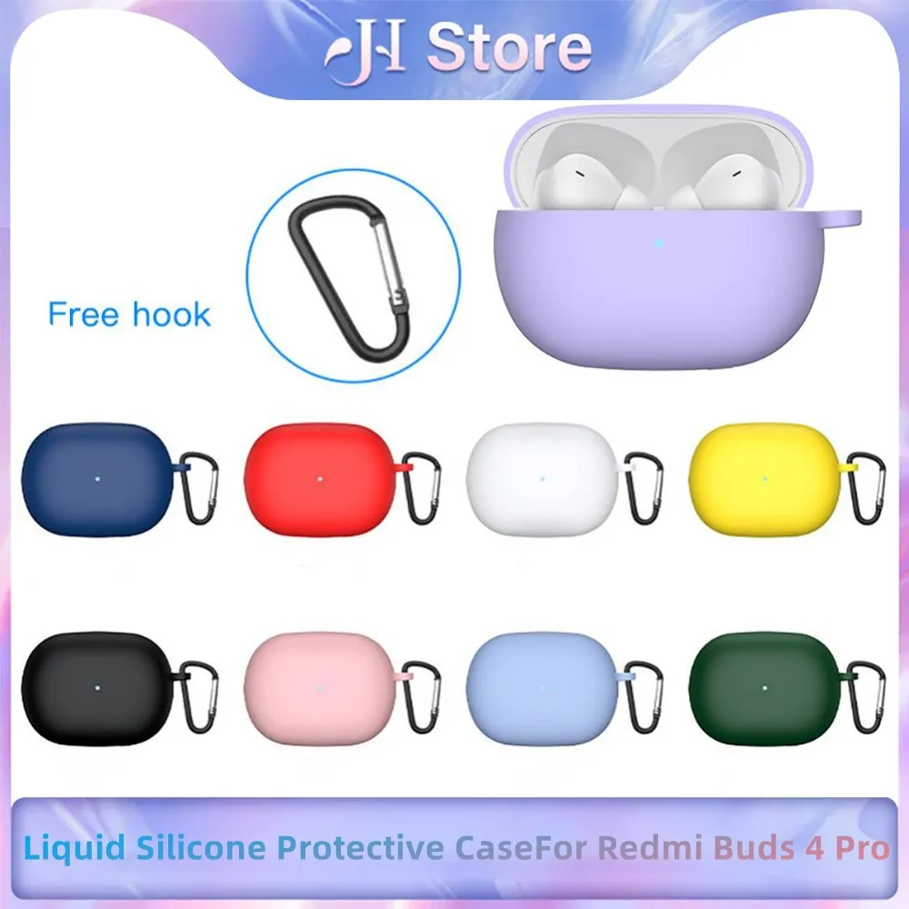 Liquid Silicone Protective Case For Xiaomi Redmi Buds 4 Pro Cover Candy Color Soft Thin Earphone Cover For Redmi Buds 4 Pro