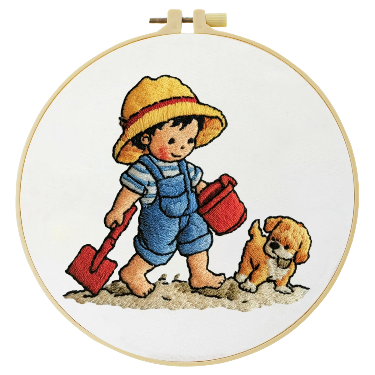 1 Stück 20x20 cm/15x15 cm 7,87/6,3 Zoll Stickerei-Starter-Set für Jungen, DIY-Kit, Stickerei-Set, Handarbeiten, Heimdekorations-Set für Anfänger – Detail 1
