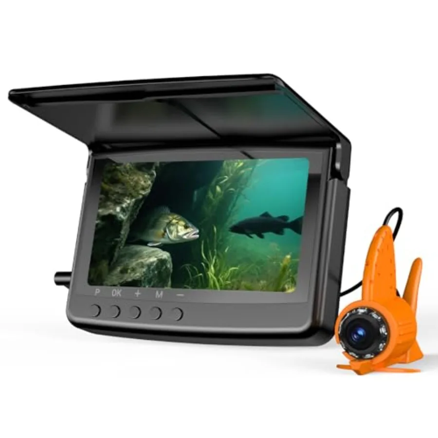 

Underwater Fishing Camera 5-Inch 720P DVR Recording with 8 IR Night Lights 10000mAh Battery 66 FT Cable Portable Fish Finder fo