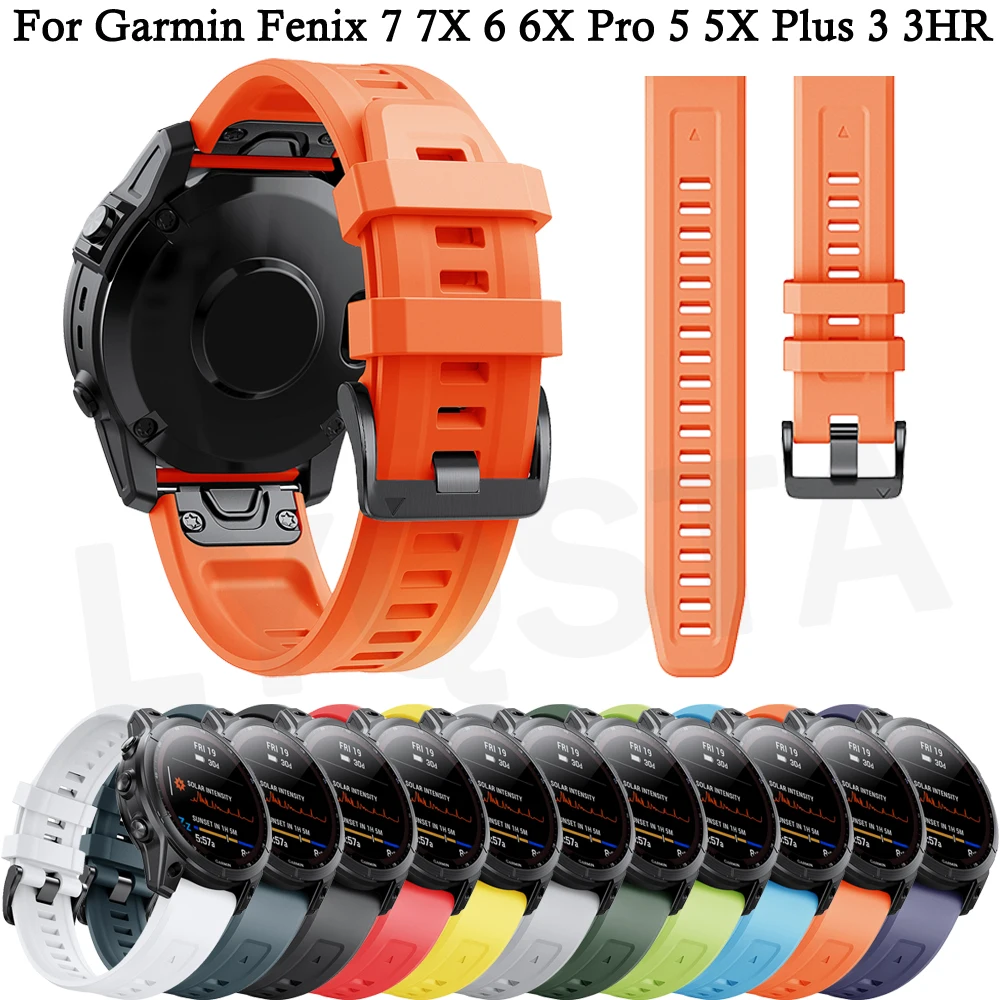 Easyfit Official Strap Silicone Band For Garmin Fenix 7 7X Epix 6X 6 Pro 5 5X Plus 3 3HR 945 Smart Watch 22 26mm Belt Wristbands