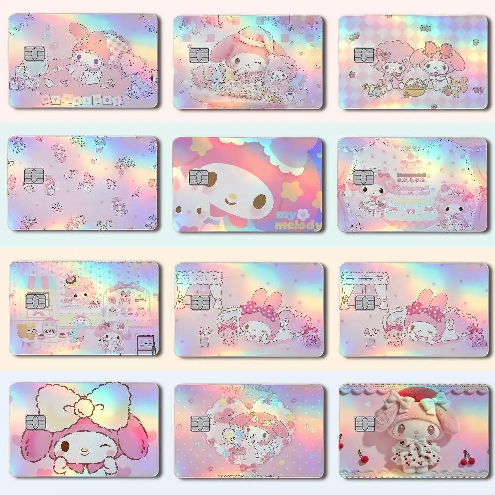 My M-Melody Laser-Holografischer Karten-Skin-Aufkleber für Kredit- und Debitkarten – 4 Stück/Set, wasserfester, kratzfester Schutz