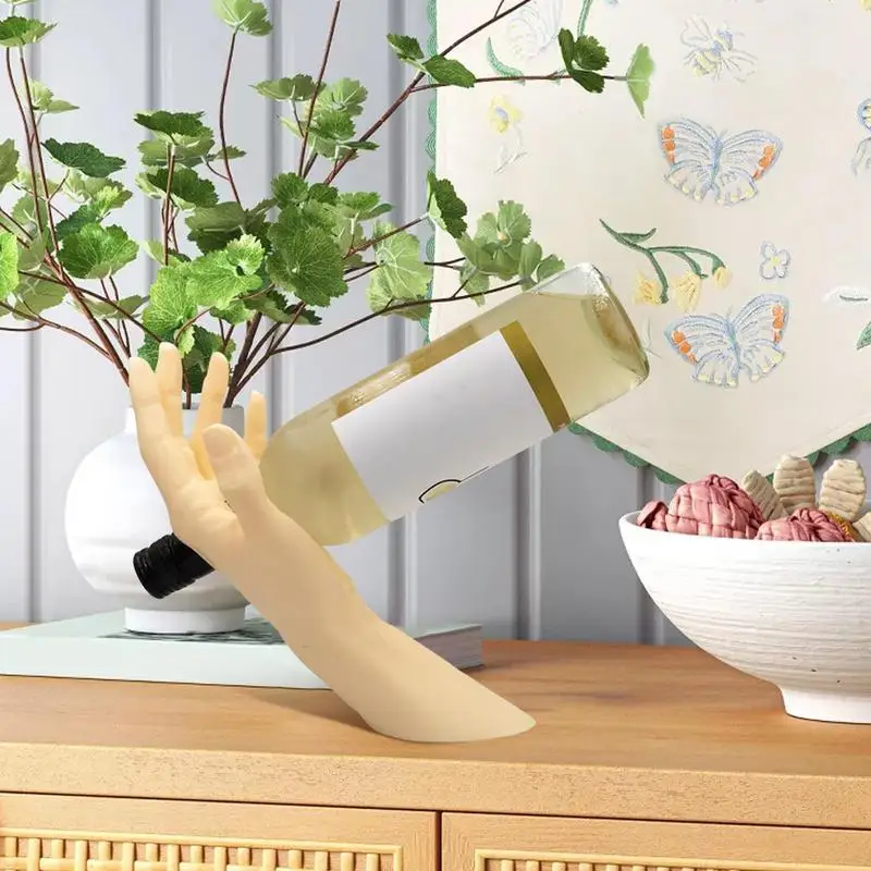 

Wine Bottle Holder Floating Wine Bottle Holder Hand Illusion Kitchen Accessories For Cabinets Liquor Storage Display Outdoor