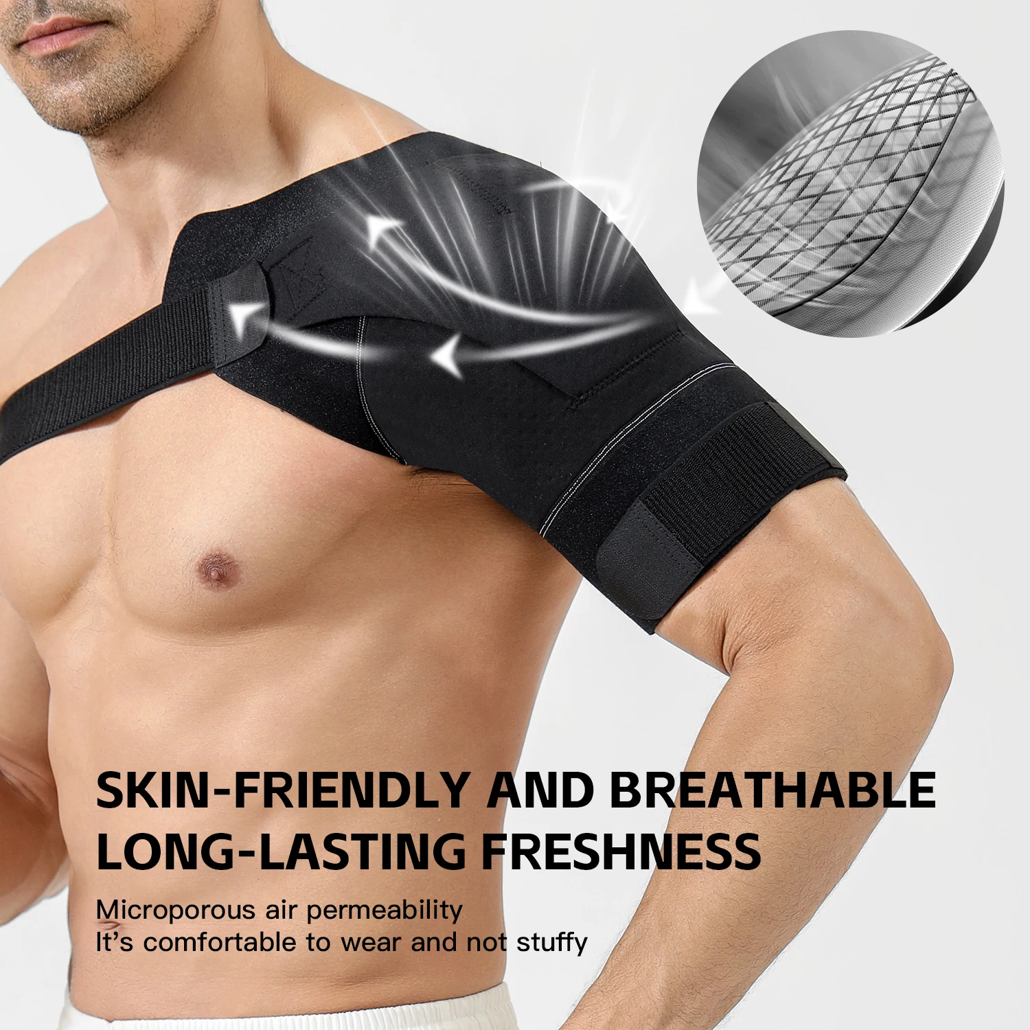 حماية كتف قابلة للتعديل في الهواء الطلق، كرة سلة اللياقة البدنية، كرة الريشة، حماية ضد خلع، وسادة خلفية ثابتة، حماية للرجال