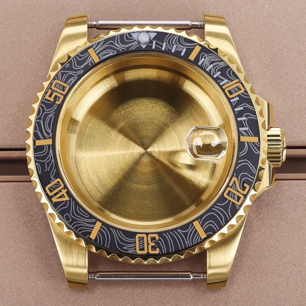 

For Submariner Gold 40mm NH35 Watch Case Sapphire Glass NH35 NH36 NH34 NH38 Miyota 8215 Eta 2824 Movement YACHT-MASTER GMT Case