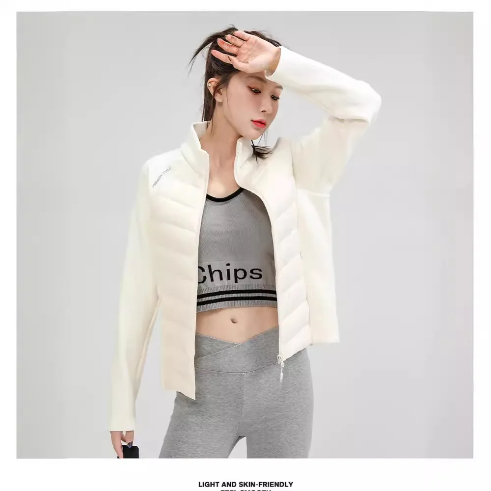 Lekka damska kurtka puchowa New Sle ular do jazdy na nartach, biegania, wspinaczki górskiej, jogi, fitnessu, ciepła kurtka z wewnętrznym ociepleniem.