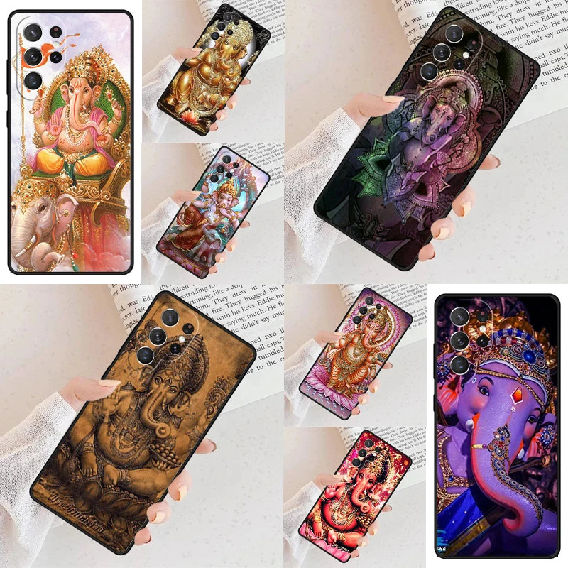 Ganesh Elephant God Phone Case For Samsung Galaxy S24 S23 S22 S21 Ultra S10 Note 10 Pro S20 Plus FE S9 S8 Cover