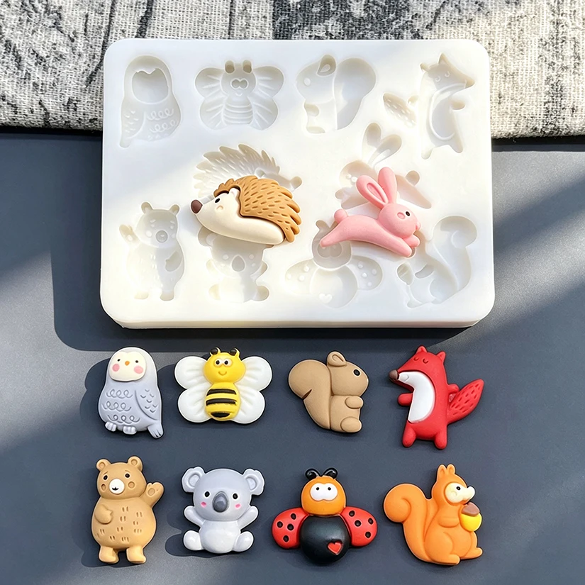 Koala Bär Biene Hase Fuchs Igel Eichhörnchen Eule Silikon Kuchen Backform Sugarcraft Schokolade Cupcake Fondant Dekorieren Werkzeuge