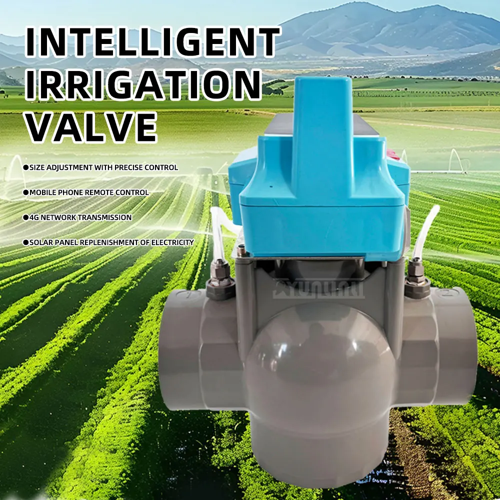 4G Wireless Remote Control, Irrigation Ball Valve, Smart Agriculture Irrigation, Solar-Powered Smart Electric Three-Way Water
