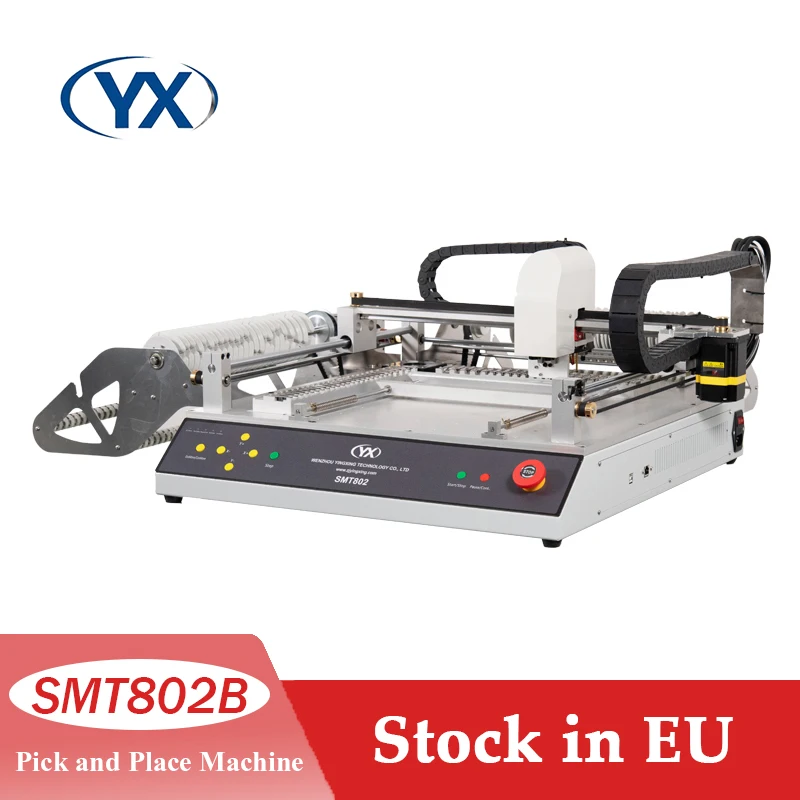 Stock in EU Mini Desktop Pick and Place SMD PCB Soldering Machine SMT802B with 46 Feeders