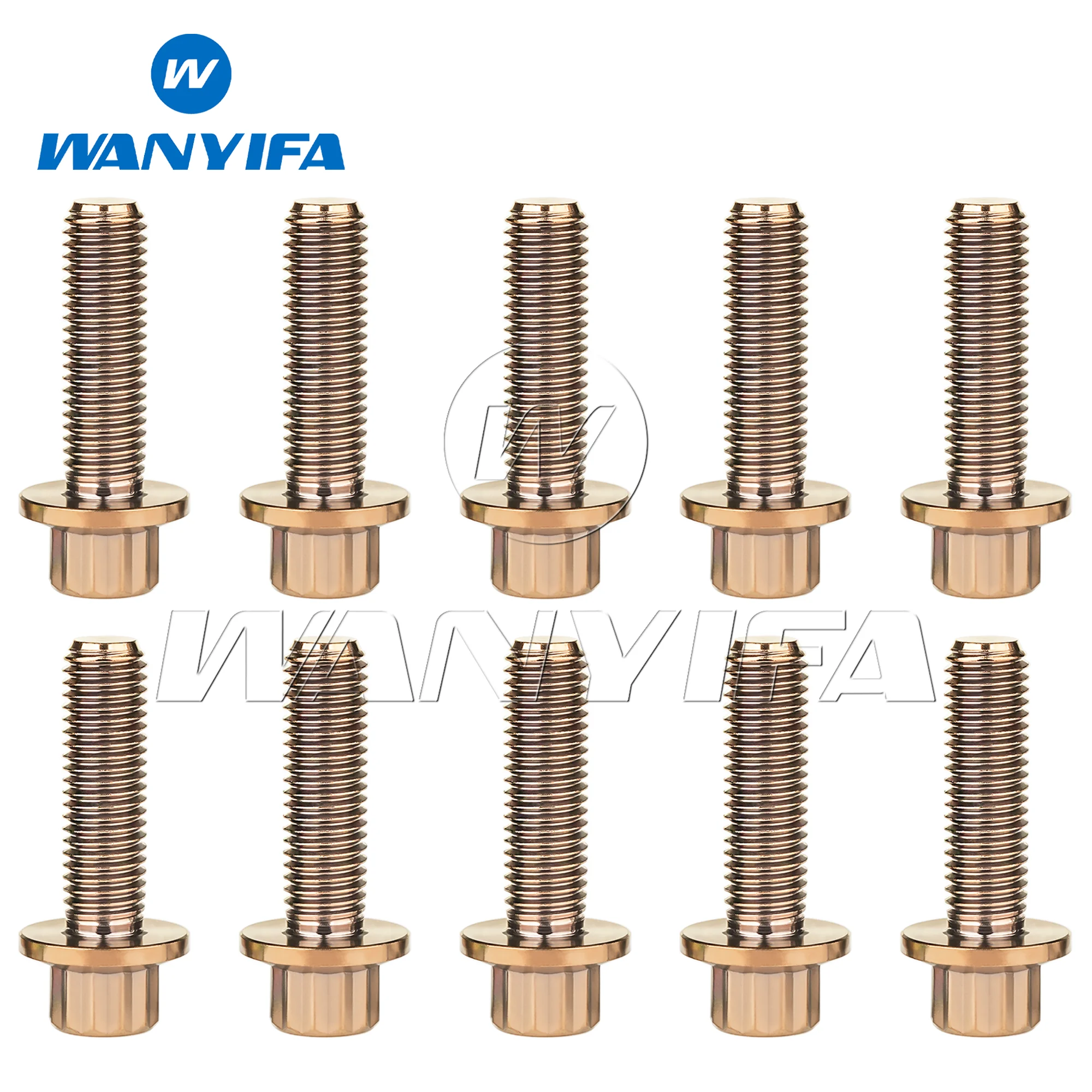 Wanyifa  Titanium Bolts M7x24/32mm /M8x32mm 12 Points  Screws for Automotive Wheel Conversion Parts 10/15pcs
