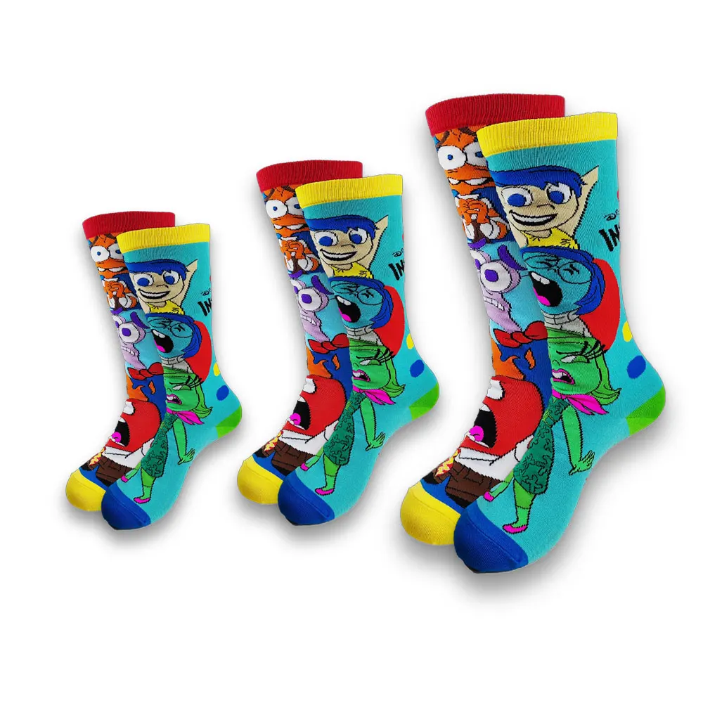 Cute cartoon characters head for men, women and children or ladies socks fashion tube  men socks