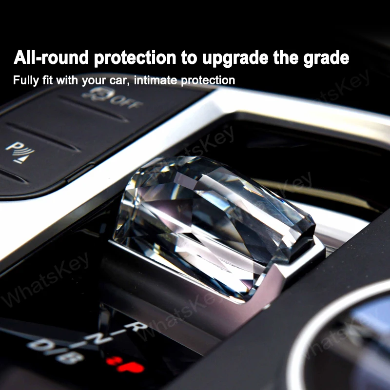 4 Piece Set Crystal Gear Paddle Shifter Knob Metal Base For BMW G20 G21 G22 G23 G26 G28 IX3 G08 X5 G05 X6 G06 X7 G07 2023 2024
