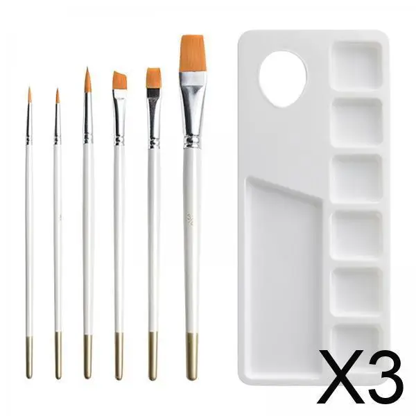 

Professional Watercolor Brush Kit 7 Pieces Nylon Bristle Paint Brushes for Oil Acrylic Painting Drawing Crafts