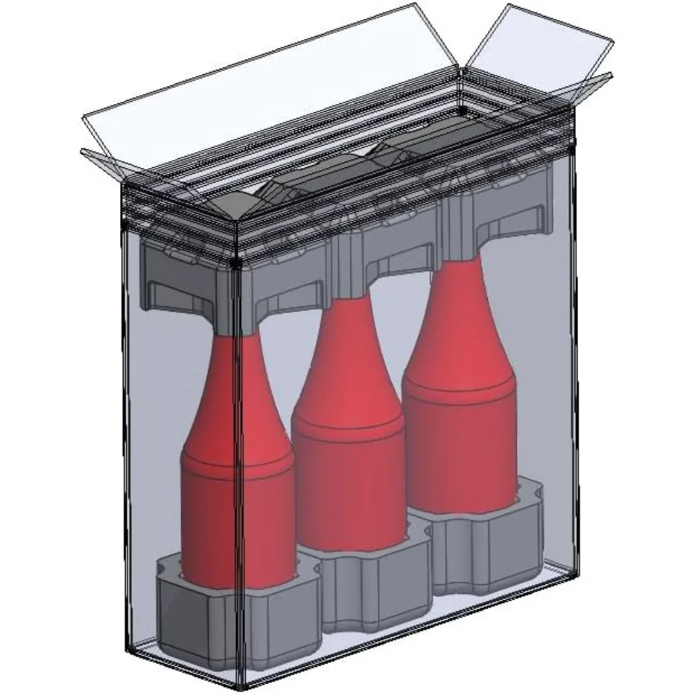 صناديق شحن النبيذ الثلاثية الصديقة للبيئة - 4 عبوات مع رغوة البولي ايثيلين المعاد تدويرها - عبوة واقية الكل في واحد #5