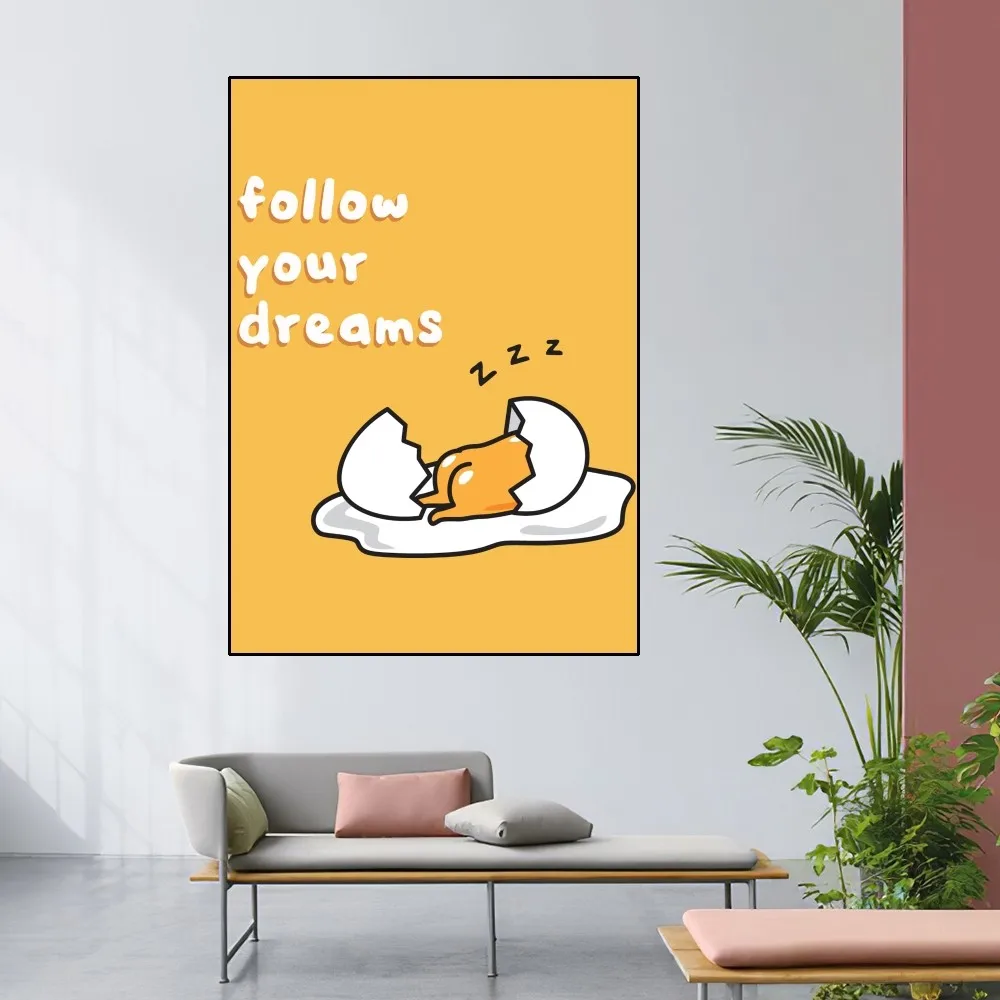 MINISO Gudetama Kawaii Poster Home Room Decor Livingroom Bedroom Aesthetic Art Wall Painting Stickers