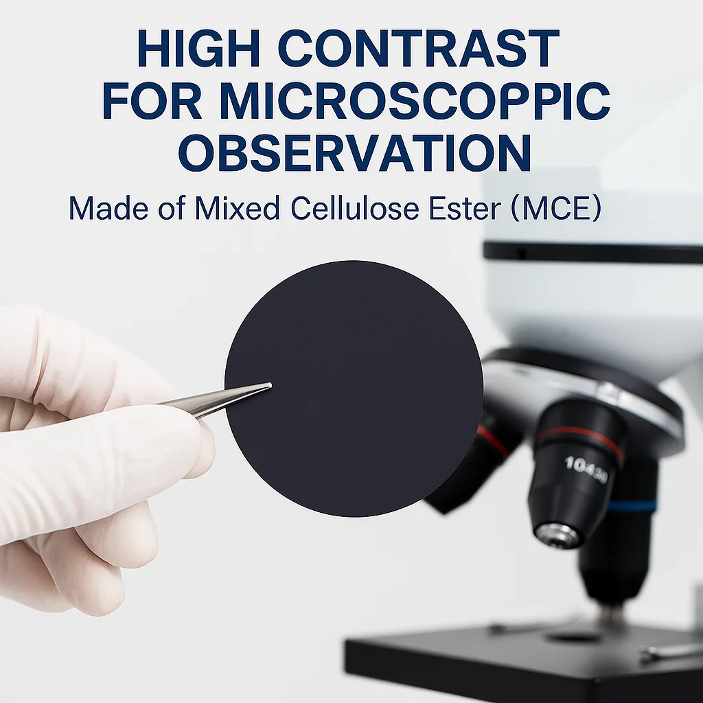 Black MCE Microporous Filter Membrane Laboratory Fluorescence Counting, Bacteria Detection Soil Particulate Matter Detection