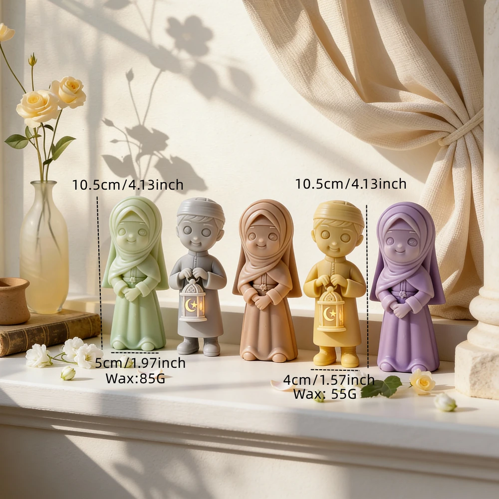 

Female Statue Silicone Molds Girl Boy Figurine Silicone Candle Mold Ramadan Kareem Decor