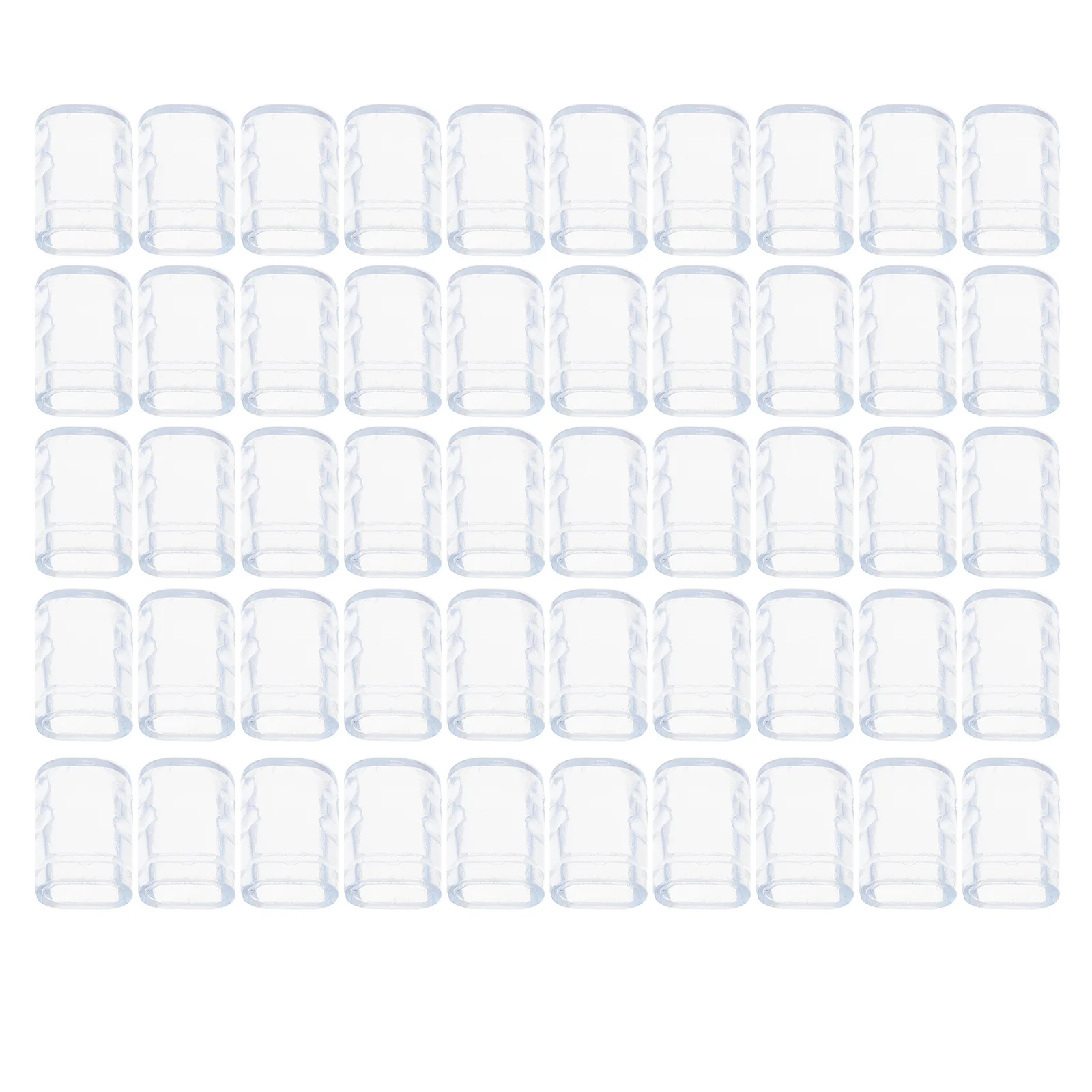 

50pcs Anti Slip Caps Furniture Leg Protectors Transparent For Chair Table Shelf Tubes End Covers Kitchen