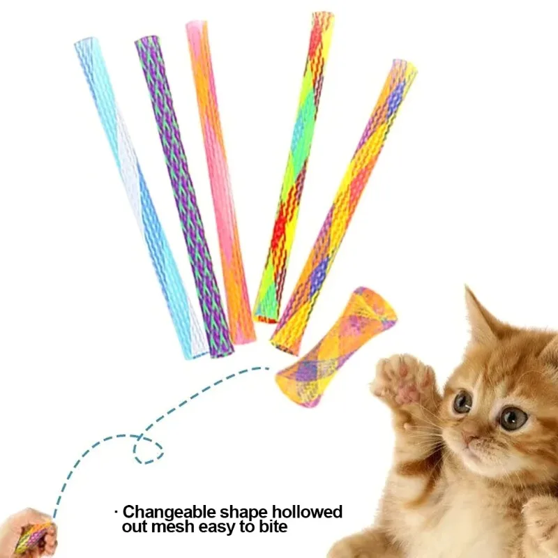 10 Brinquedos de Mola para Gatos, Dobráveis em Formato de Mola, Multicoloridos, Brinquedos Interativos para Gatos e Gatinhos, Suprimentos para Animais de Estimação