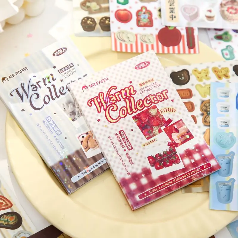 20 Pages Cute Warm little things Decorative Stickers Book Scrapbooking Phone Case DIY Journal Collage Material Sticker Gift
